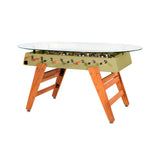 RS3 Wood Dining Football Table: Oval + Green Beige