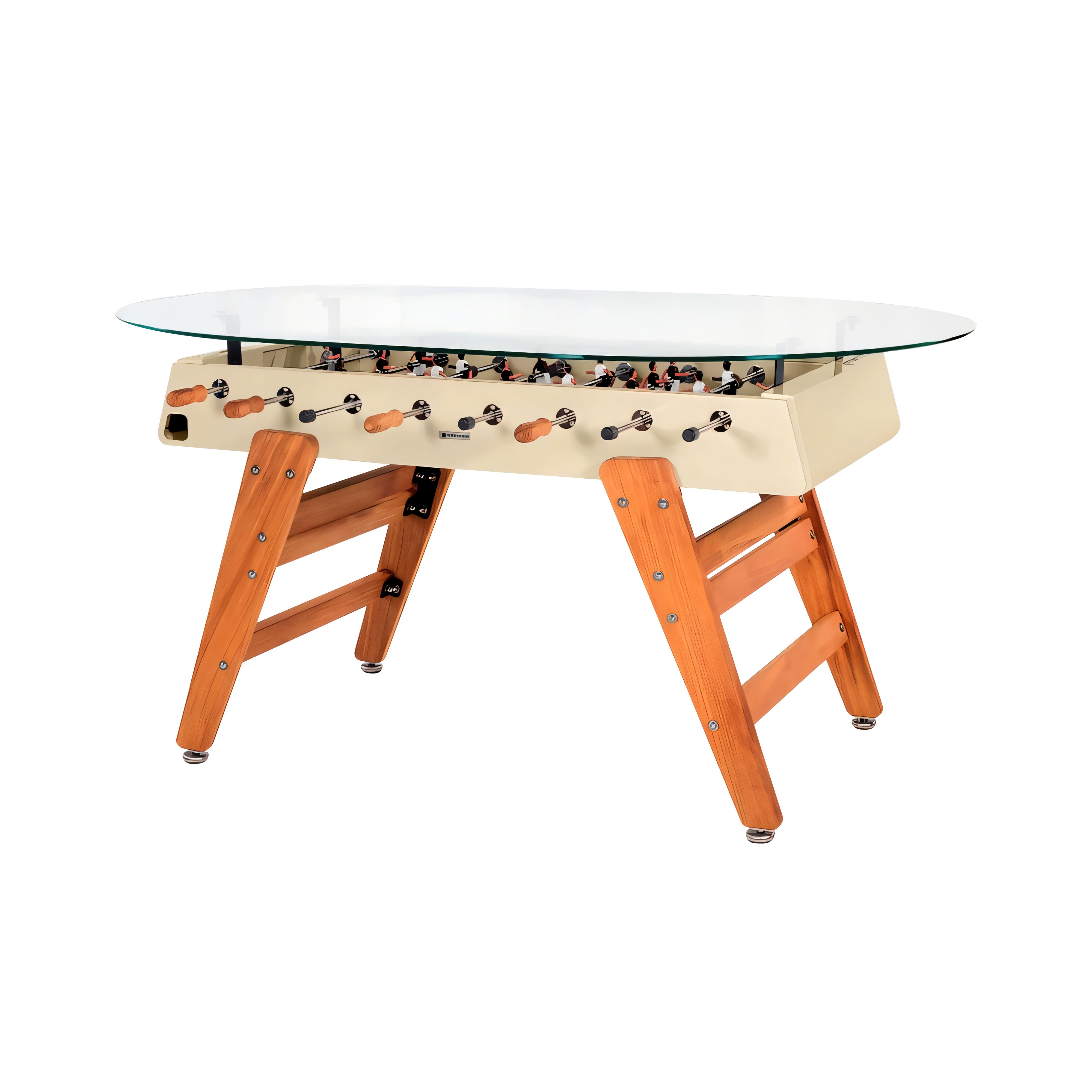 RS3 Wood Dining Football Table: Oval + Light Ivory