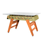 RS3 Wood Dining Football Table: Rectangle + Green Beige