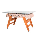 RS3 Wood Dining Football Table: Rectangle + Peach Rose