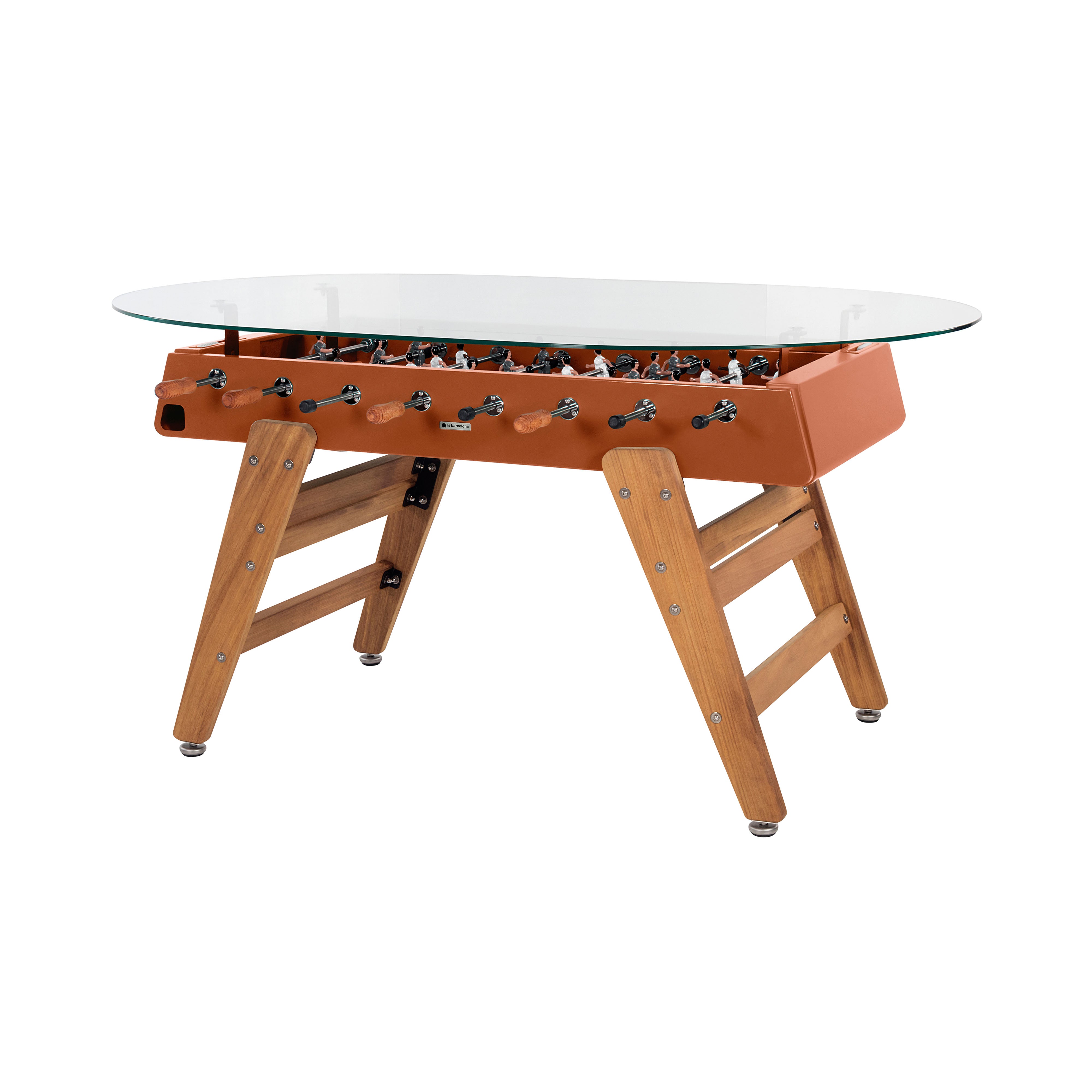 RS3 Wood Dining Football Table: Oval + Terracotta