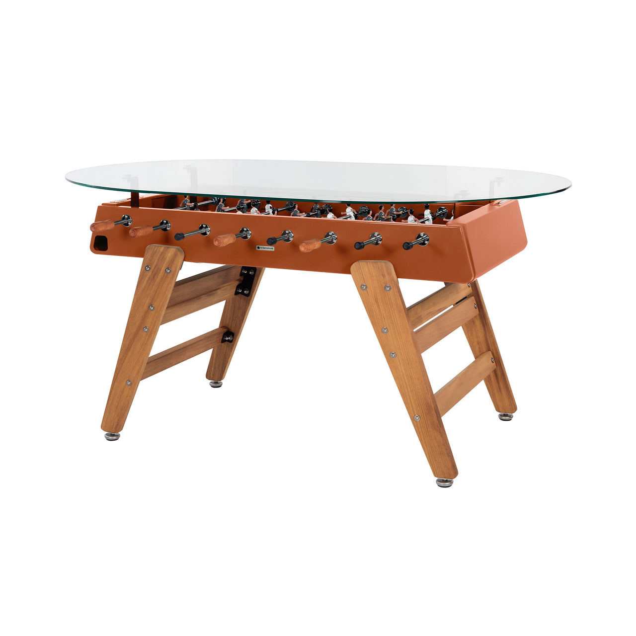 RS3 Wood Dining Football Table: Oval + Terracotta