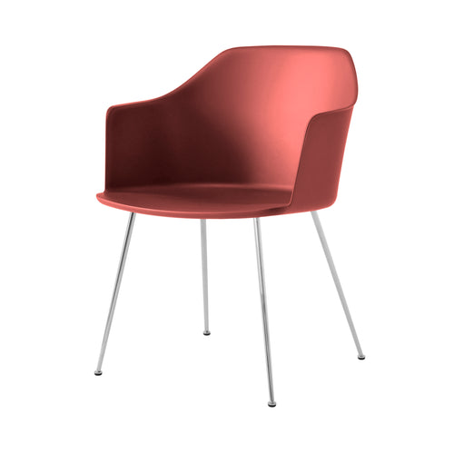 Rely Armchair HW33: Red Brown + Chrome