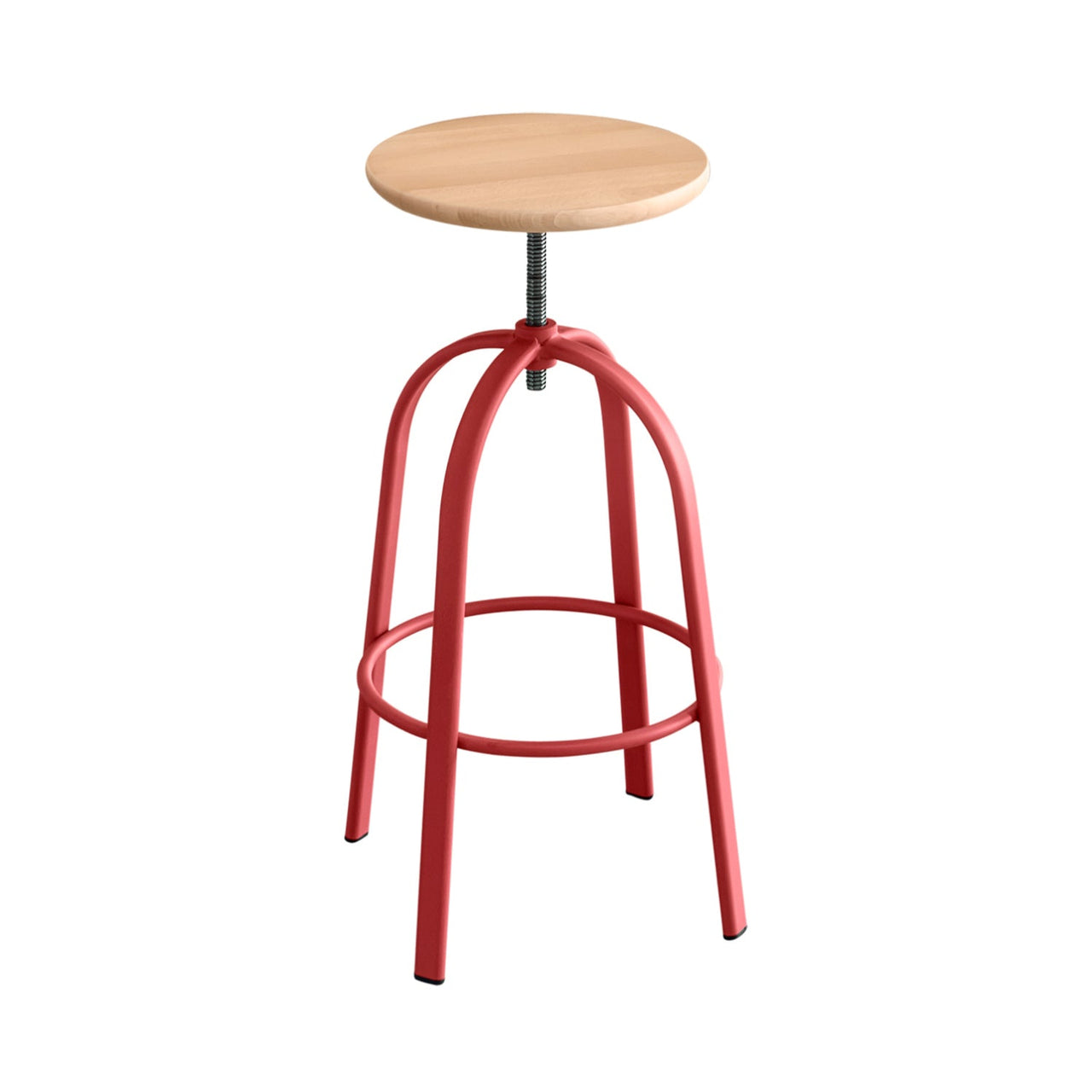 Ferrovitos Stool: Natural Beech + Lacquered Pompei