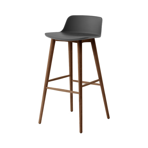 Rely Bar + Counter Lowback Chair: HW123 + HW118 + Bar (HW123) + Stone Grey + Walnut