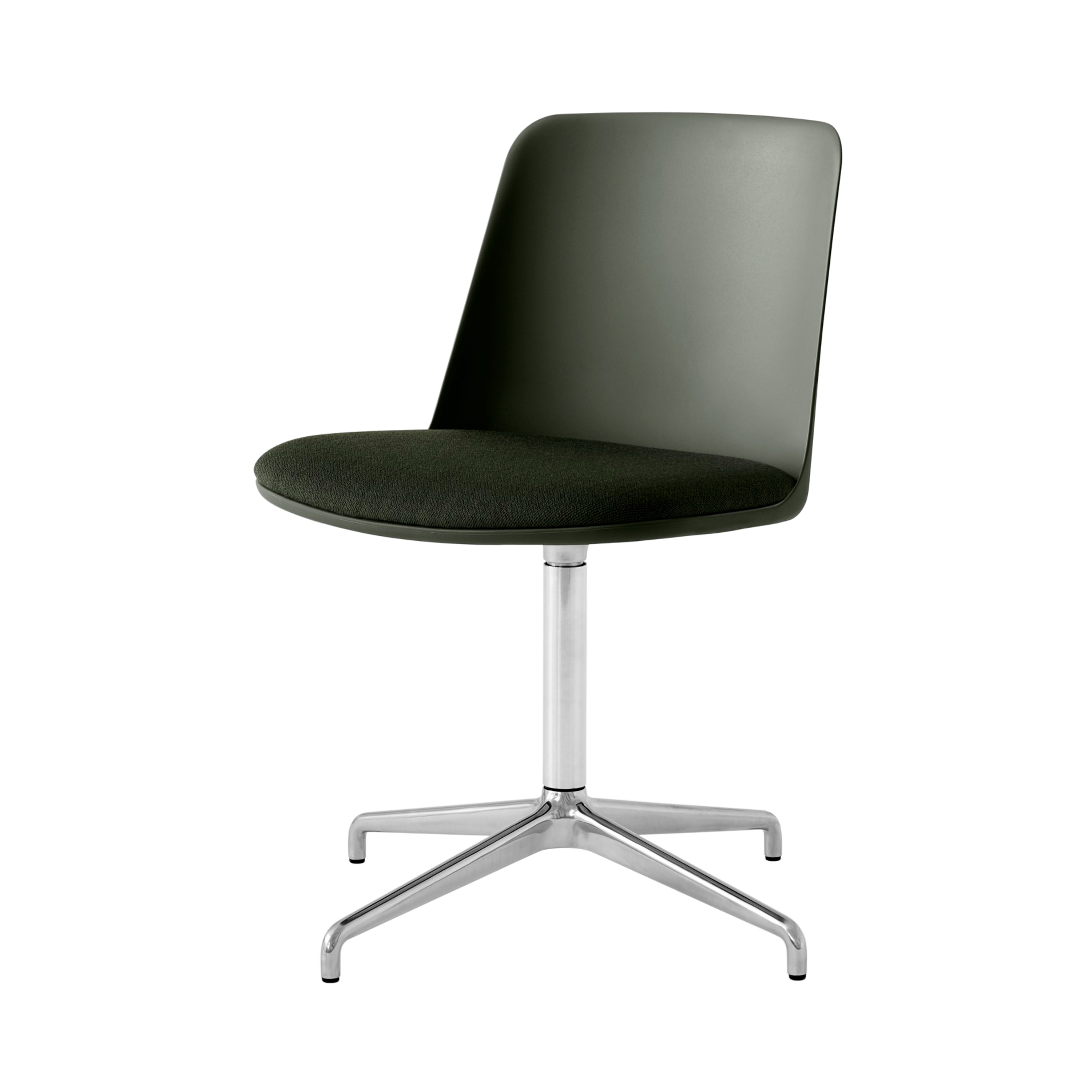 Rely Chair HW17: Polished Aluminum + Bronze Green