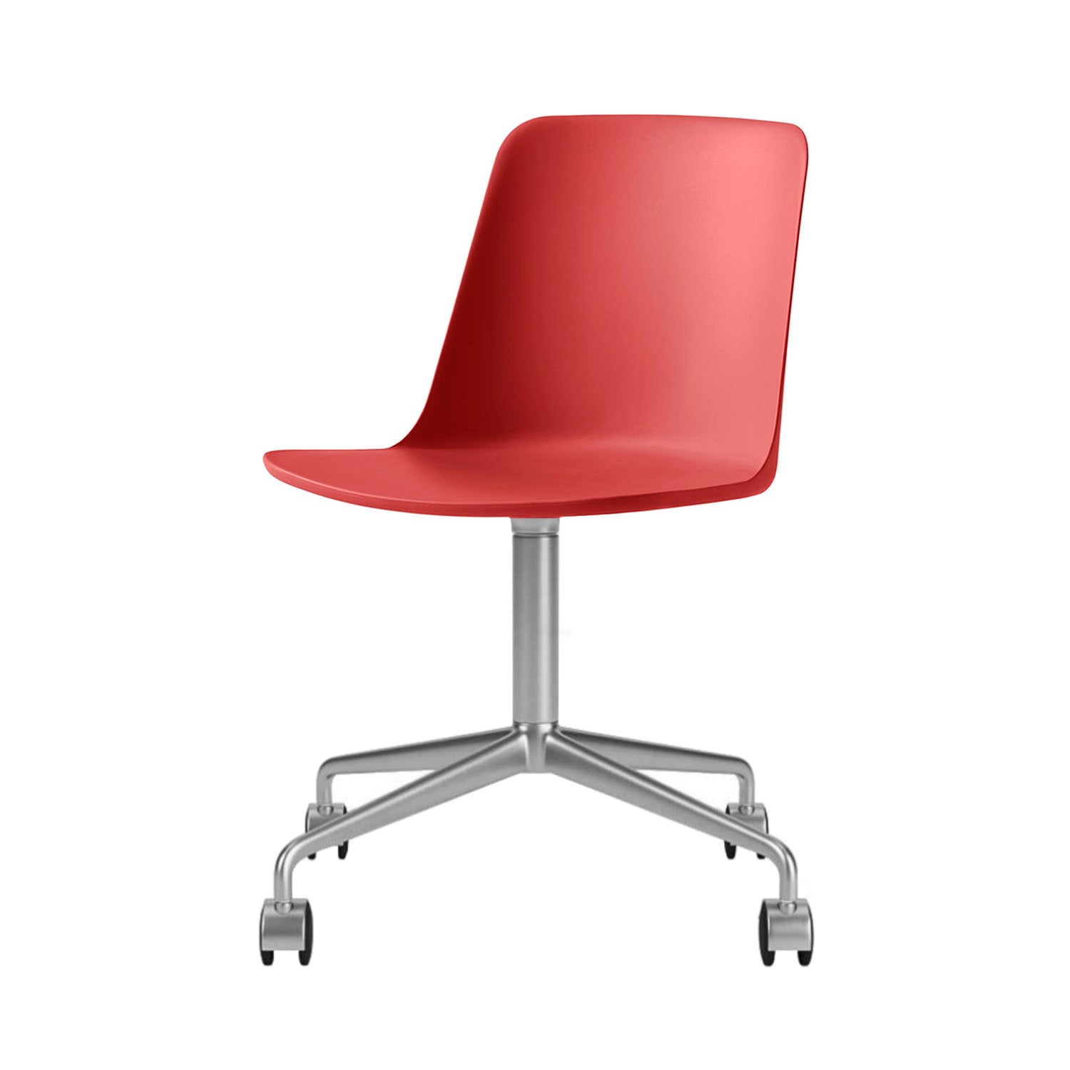 Rely Chair HW21: Vermilion Red + Polished Aluminum