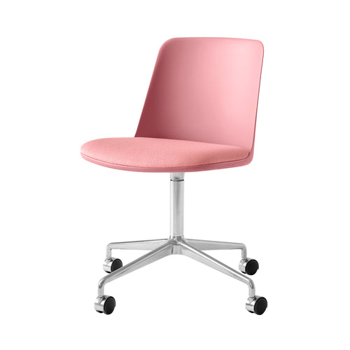 Rely Chair HW22: Polished Aluminum + Soft Pink