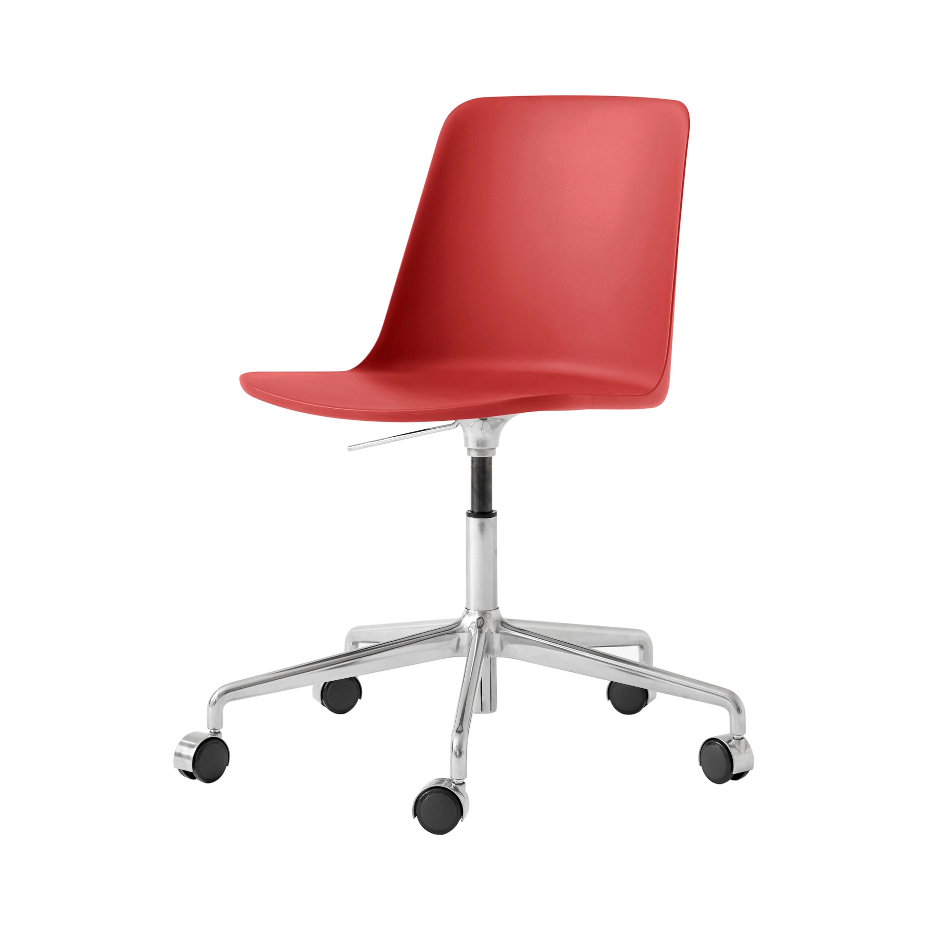 Rely Chair HW28: Vermilion Red + Polished Aluminum