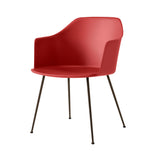 Rely Armchair HW33: Set of 4 + Vermilion Red + Bronzed