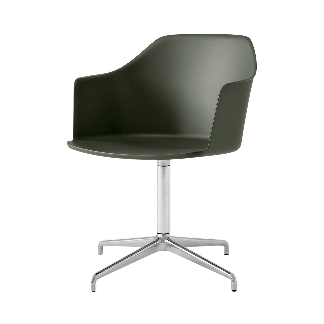 Rely Armchair HW43: Bronze Green + Polished Aluminum