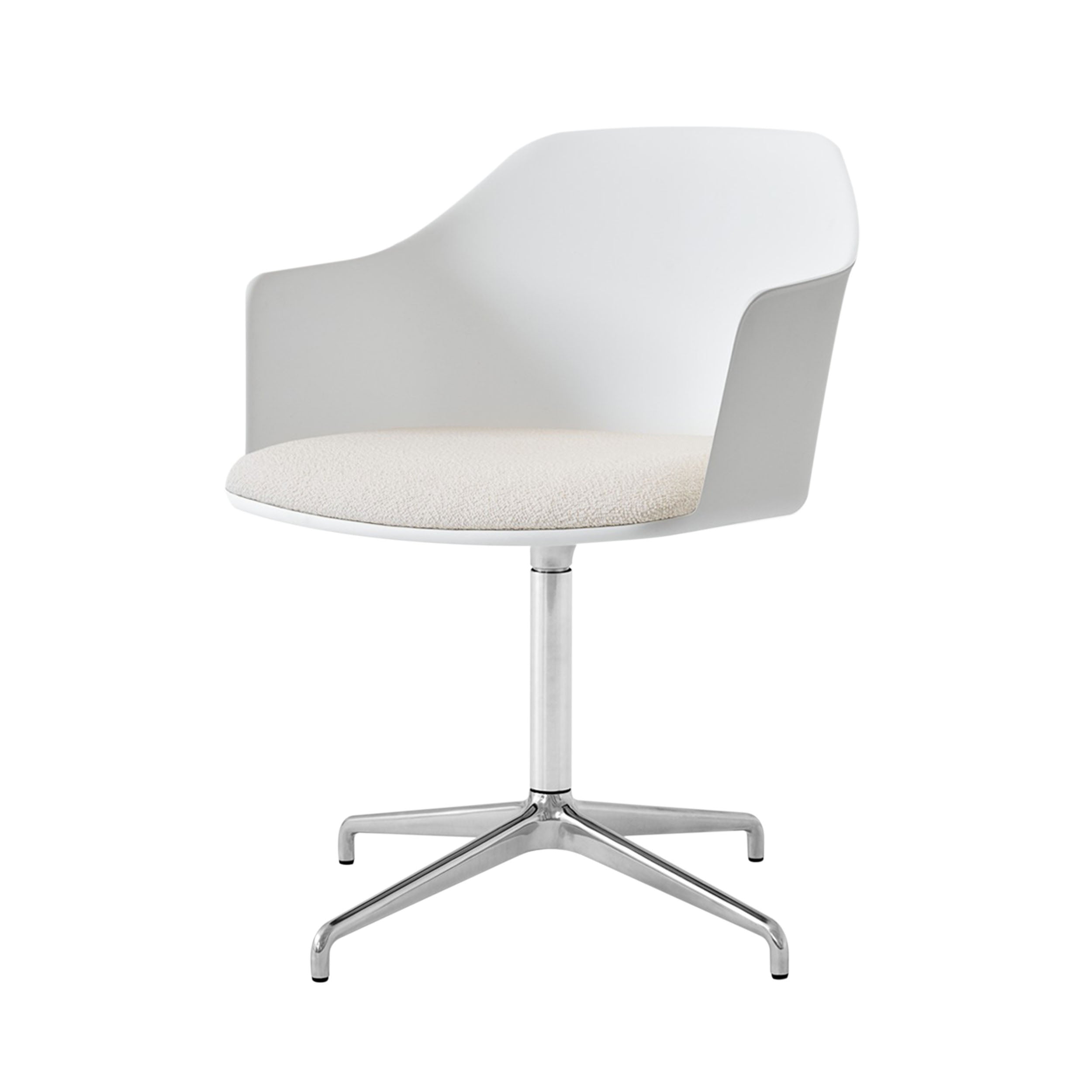 Rely Chair HW44: Polished Aluminum + White