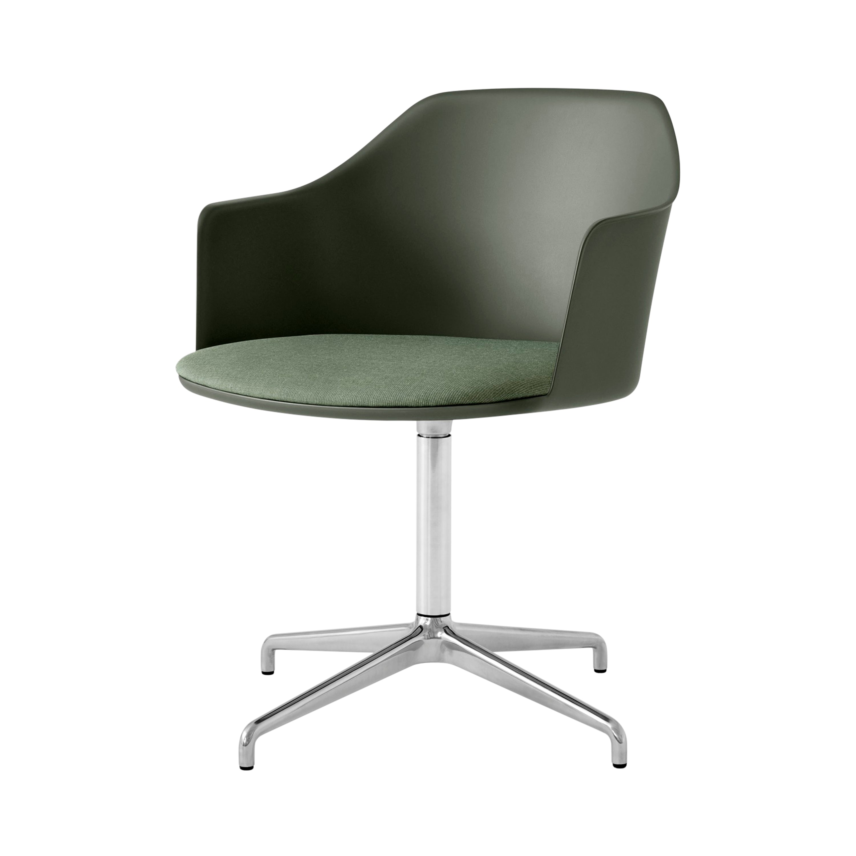 Rely Armchair HW44: Polished Aluminum + Bronze Green