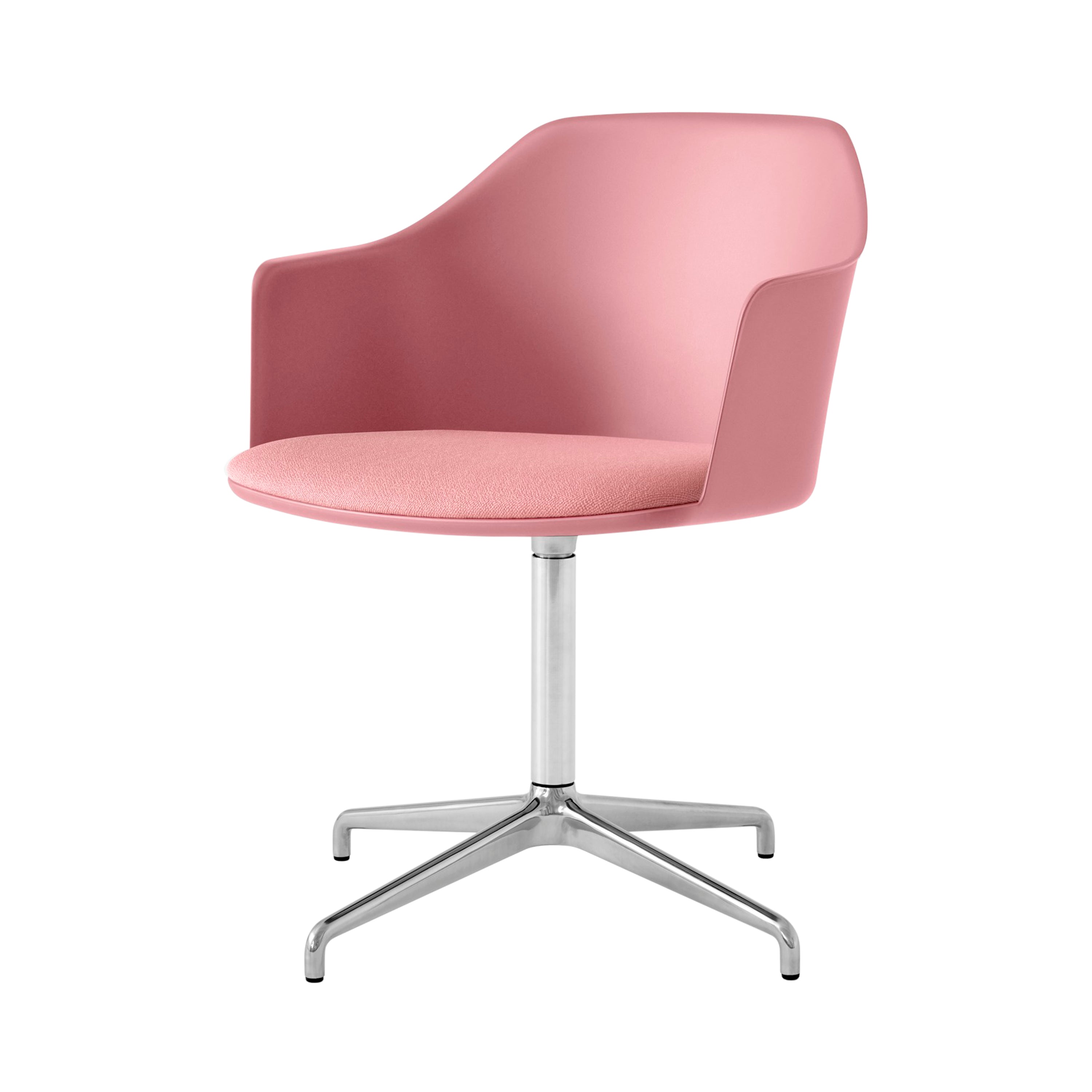 Rely Armchair HW44: Polished Aluminum + Soft Pink