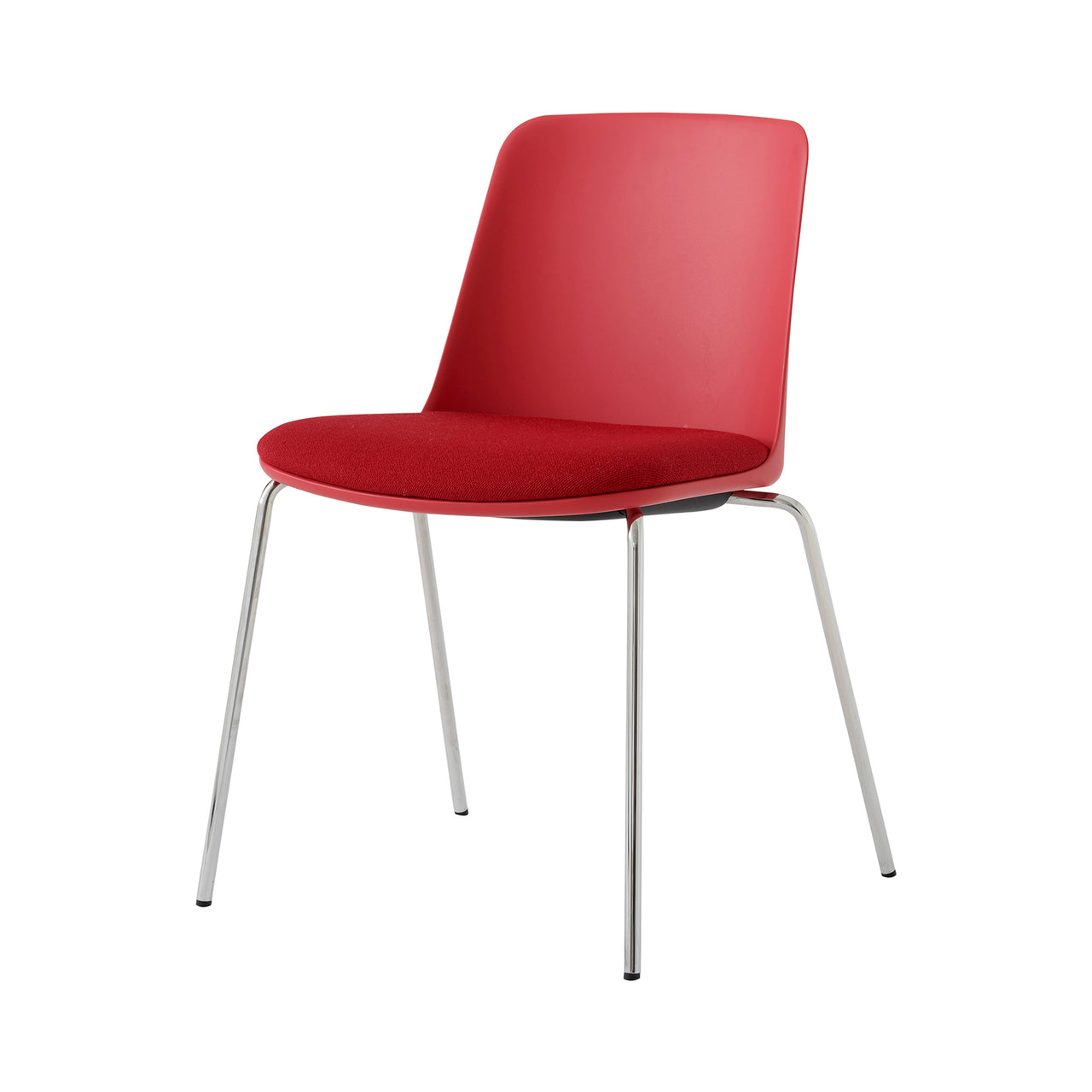 Rely Chair HW66:  Vermilion Red + Chrome