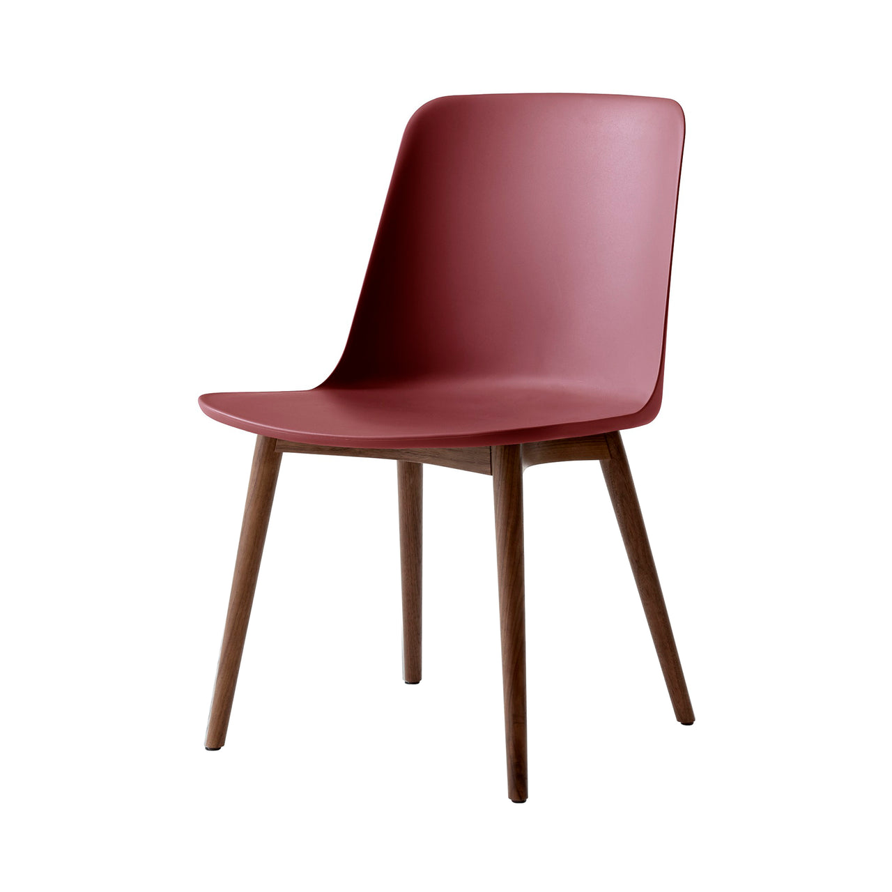 Rely Side Chair HW71: Red Brown + Walnut