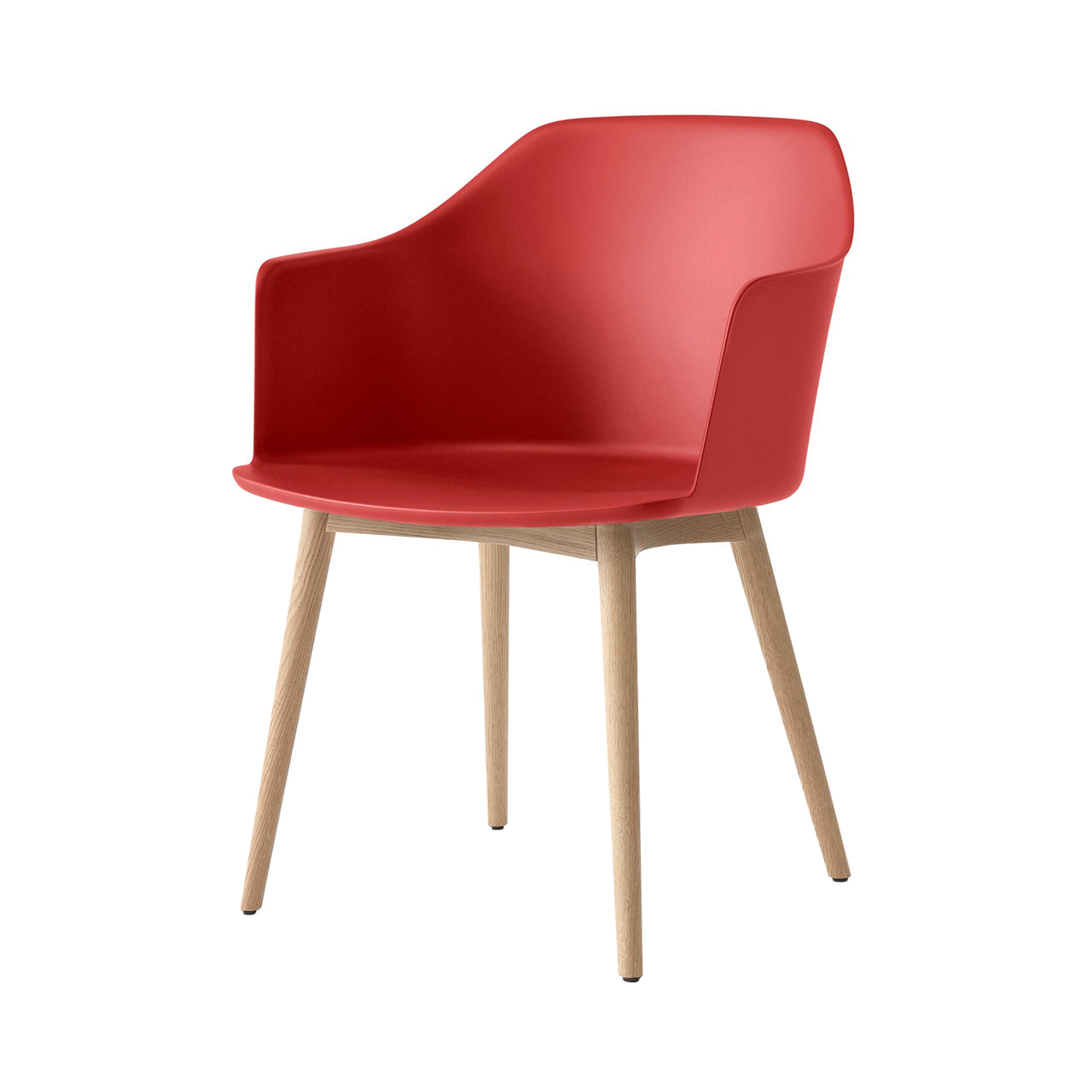 Rely Armchair HW76: Vermilion Red + Oak