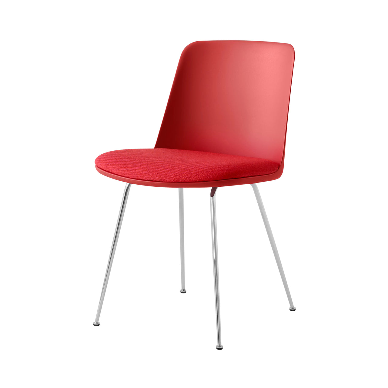Rely Chair HW7: Chrome Base + Vermilion Red
