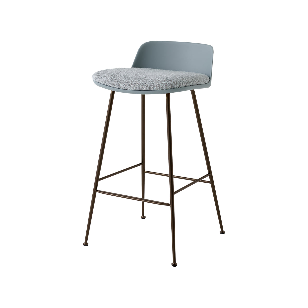 Rely Counter Stool: HW82 + Light Blue + Bronzed
