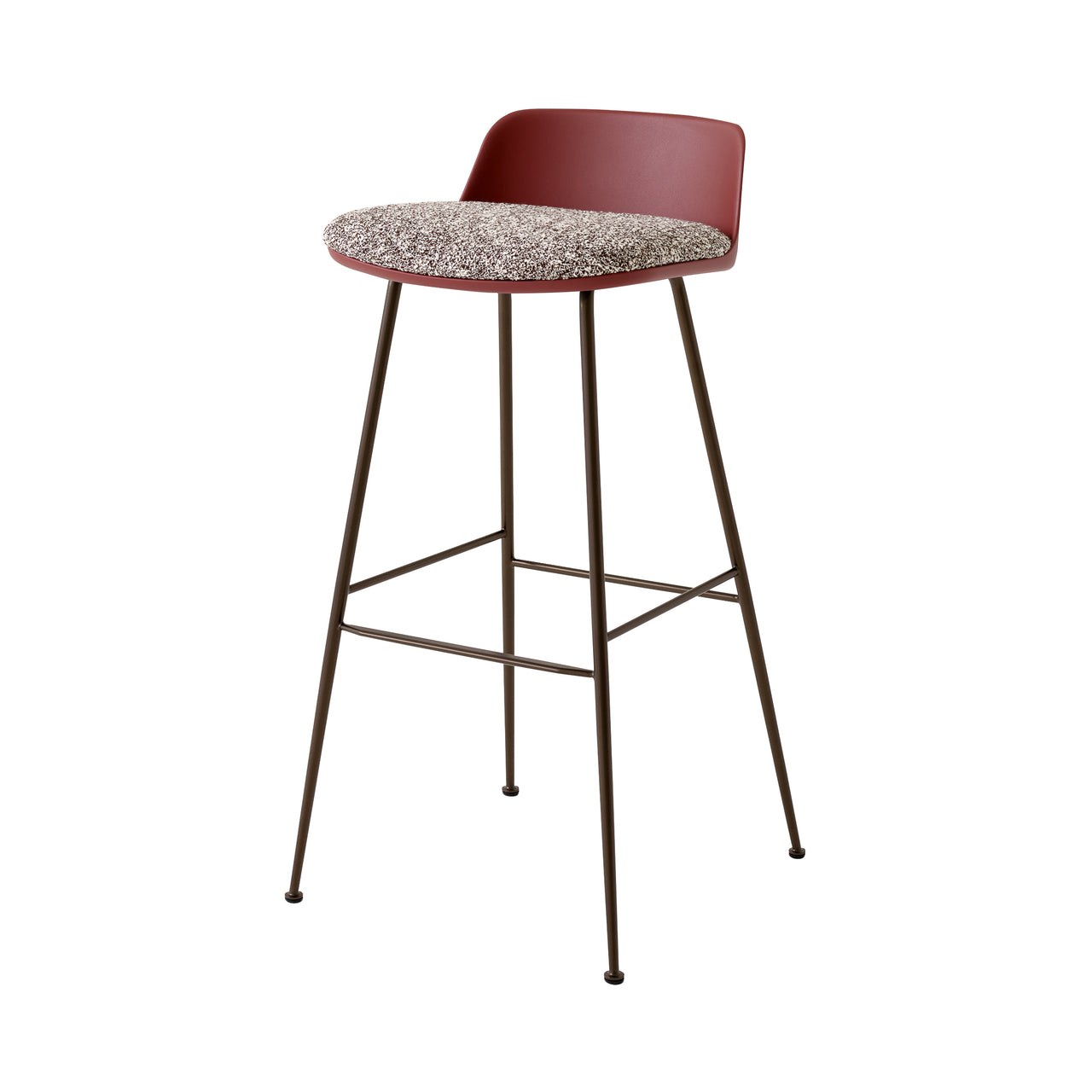 Rely Bar Stool: HW87 + Red Brown + Bronzed