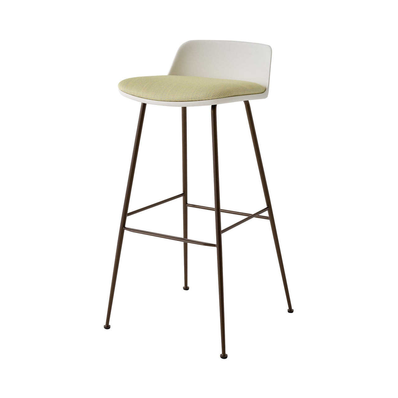 Rely Bar Stool: HW87 + White + Bronzed