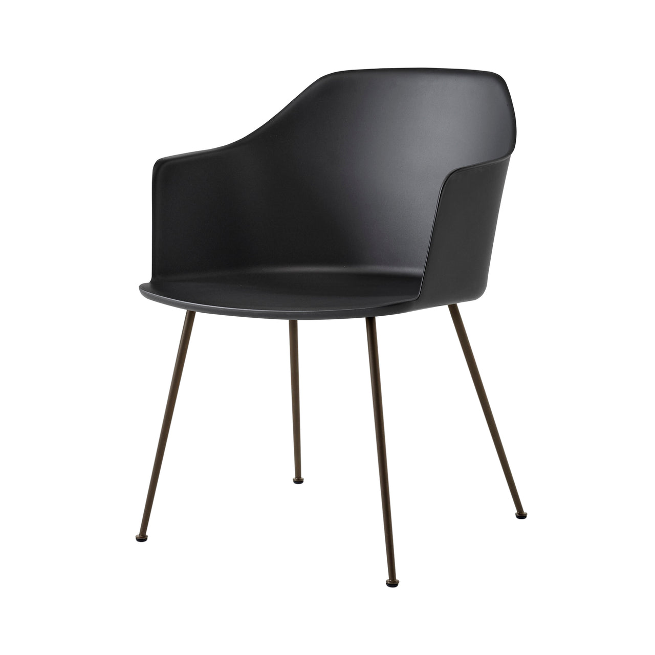 Rely Armchair HW33: Set of 4 + Black + Bronzed