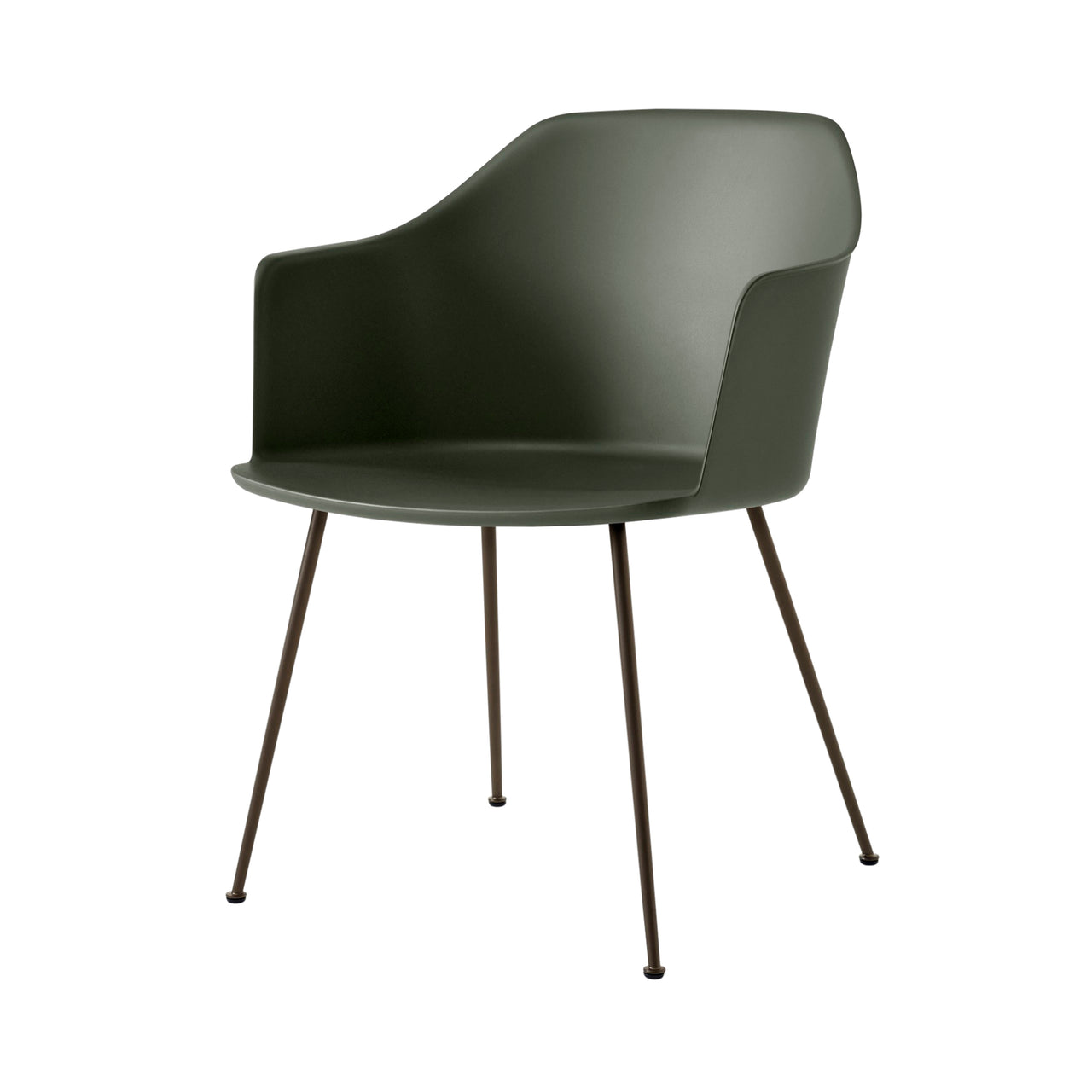 Rely Armchair HW33: Set of 4 + Bronze Green + Bronzed