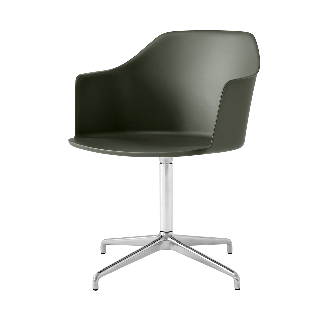 Rely Armchair: HW38 + Bronze Green + Polished Aluminum