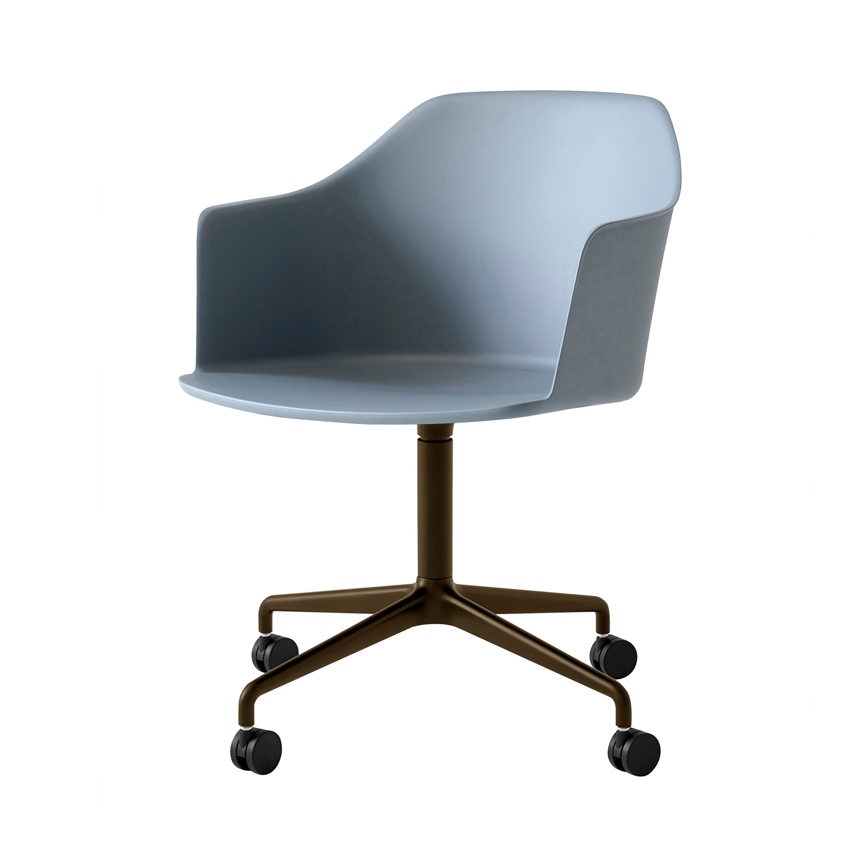 Rely Armchair: HW48 + Light Blue + Bronzed