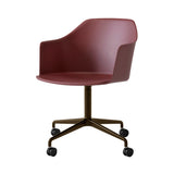 Rely Armchair: HW48 + Red Brown + Bronzed