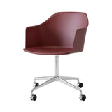 Rely Armchair: HW48 + Red Brown + Polished Aluminum