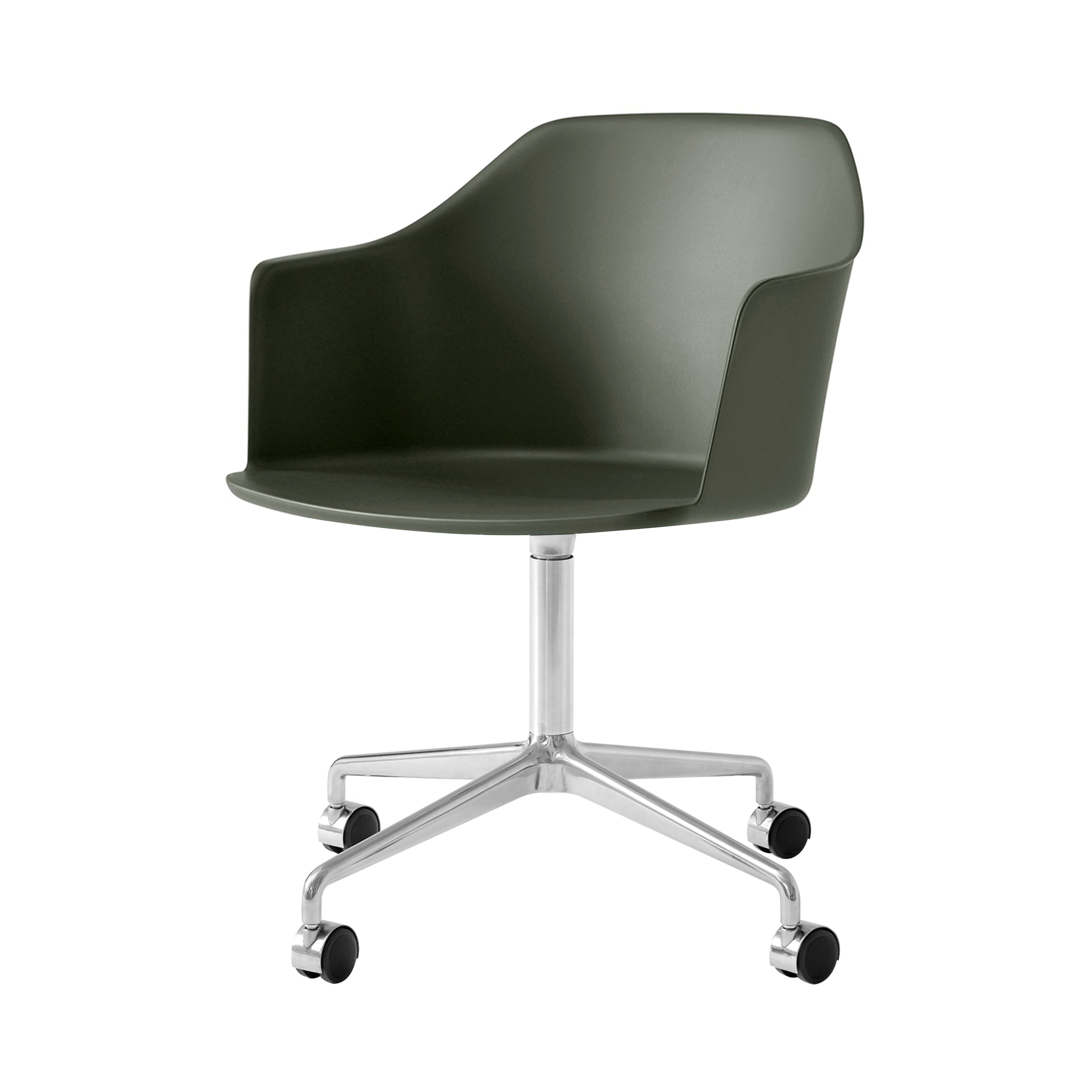 Rely Armchair: HW48 + Bronze Green + Polished Aluminum