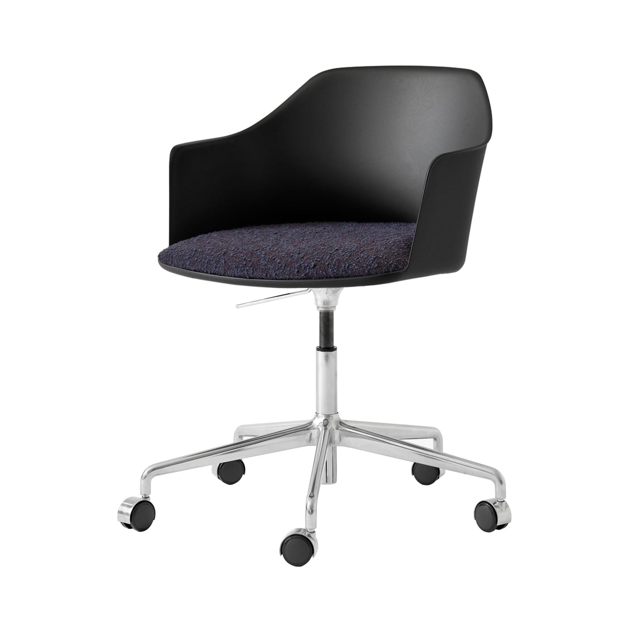 Rely Armchair HW54: Polished Aluminum + Black