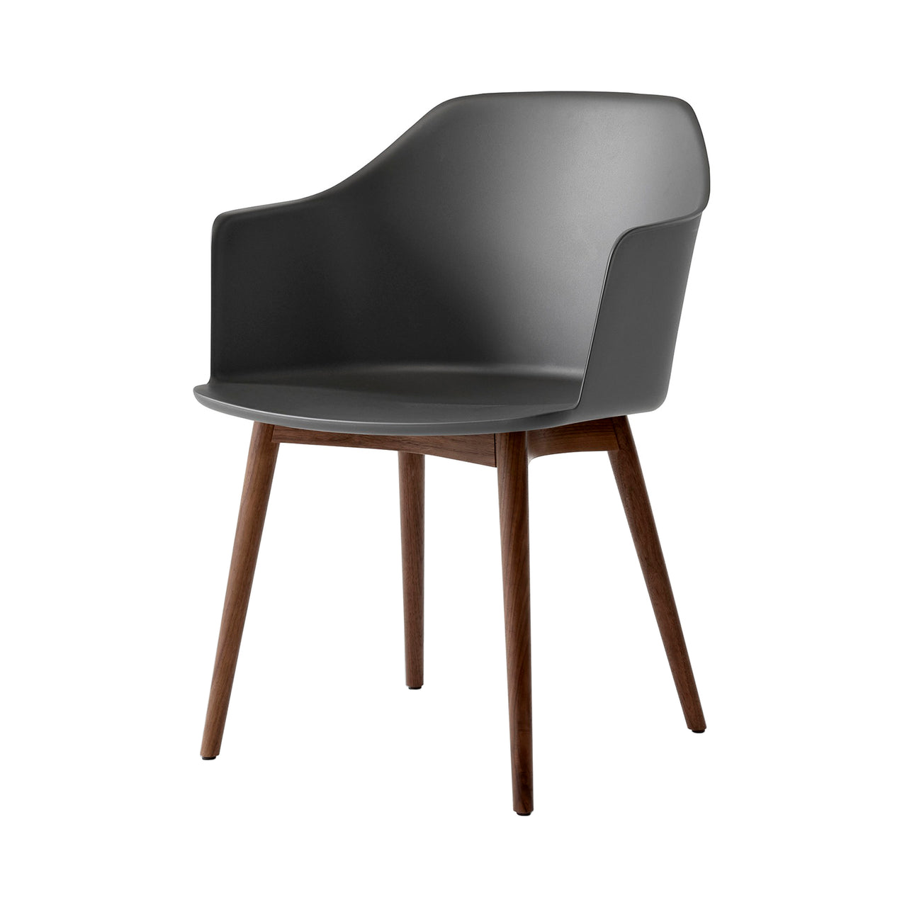 Rely Armchair: HW76 + Stone Grey + Lacquered Walnut