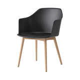 Rely Armchair: HW76 + Black + Clear Lacquered Oak