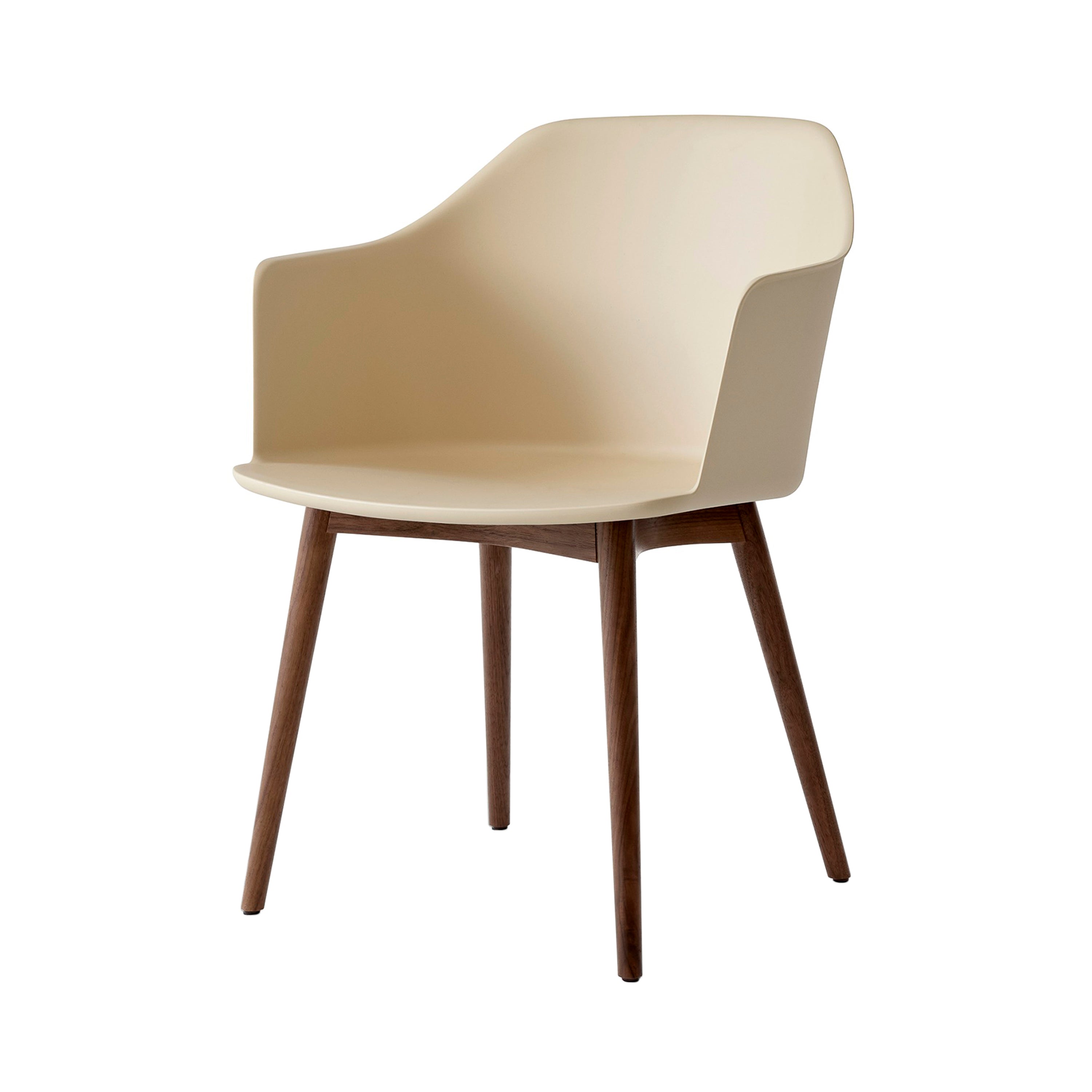 Rely Armchair: HW76 + Beige + Lacquered Walnut