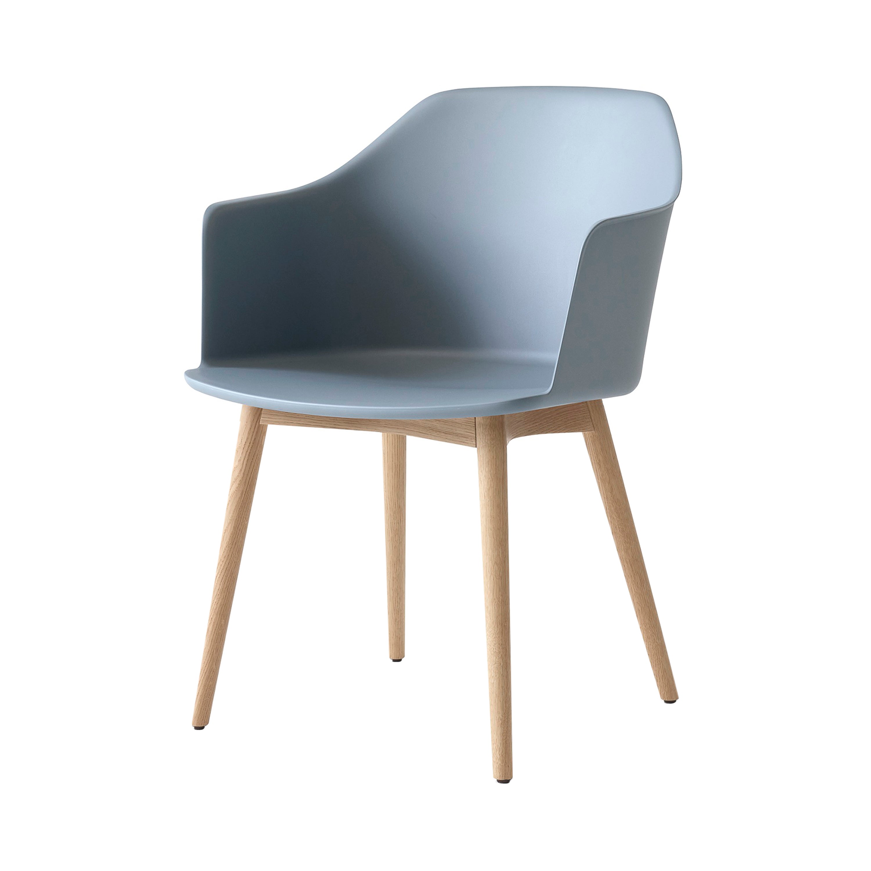 Rely Armchair: HW76 + Light Blue + Clear Lacquered Oak