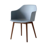Rely Armchair: HW76 + Light Blue + Lacquered Walnut