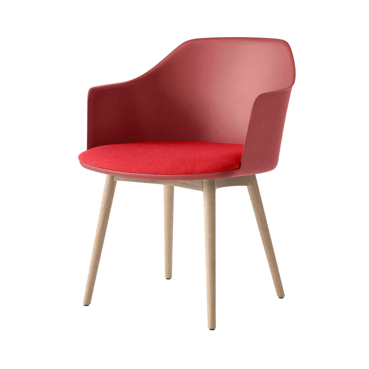 Rely Armchair: HW77 + Red Brown + Clear Lacquered Oak
