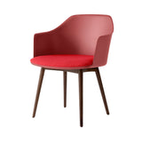 Rely Armchair: HW77 + Red Brown + Lacquered Walnut