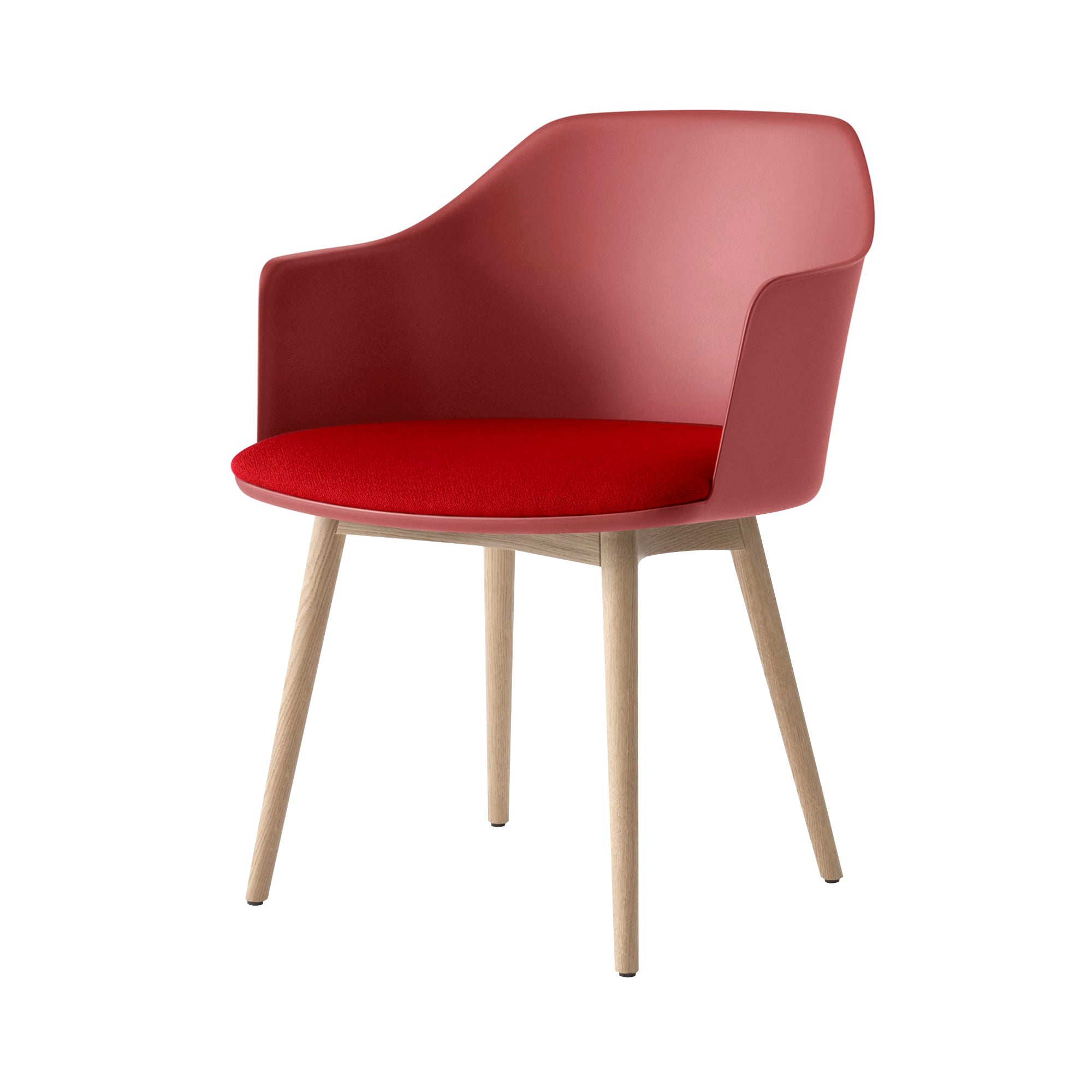 Rely Armchair: HW77 + Red Brown + Clear Lacquered Oak