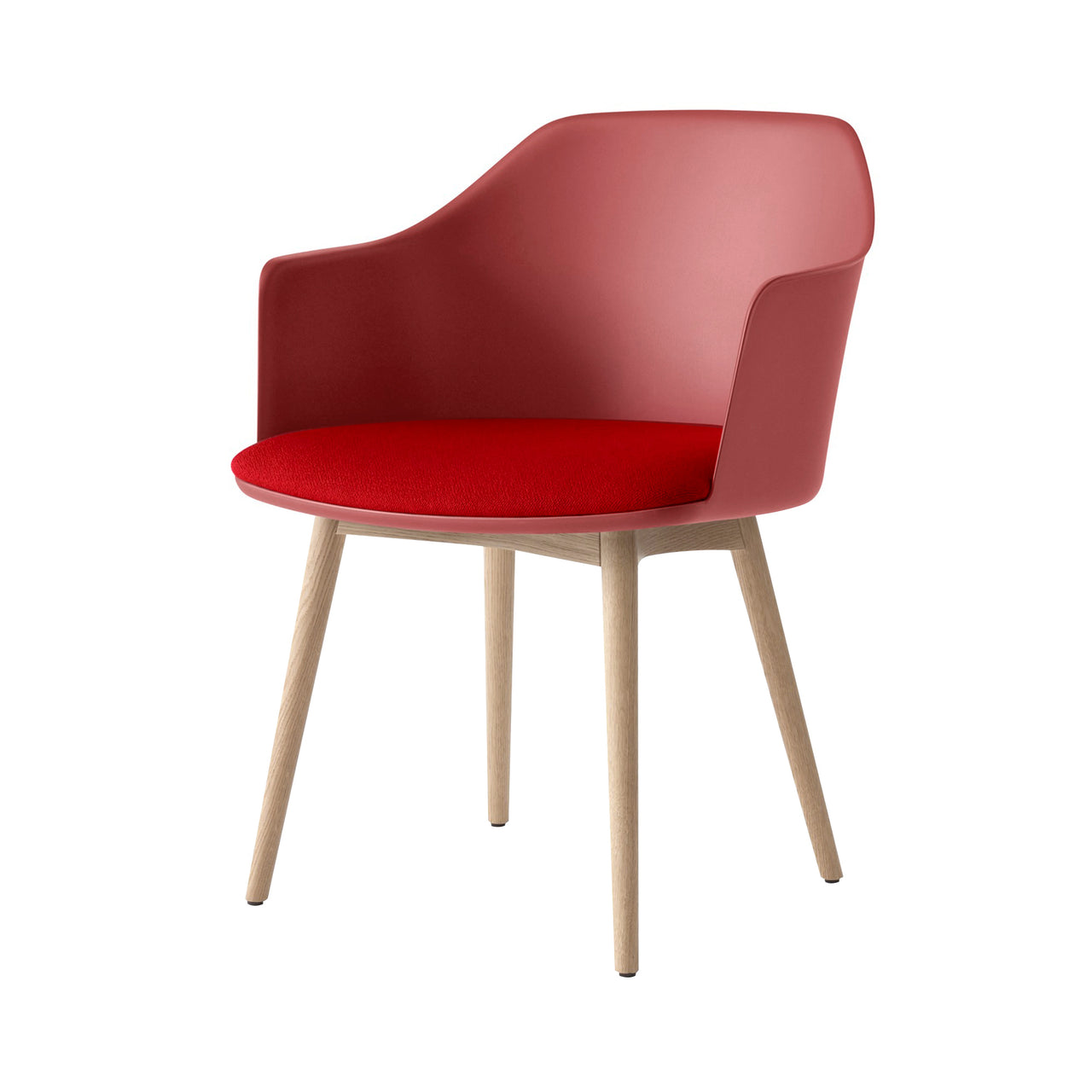 Rely Armchair: HW77 + Red Brown + Clear Lacquered Oak
