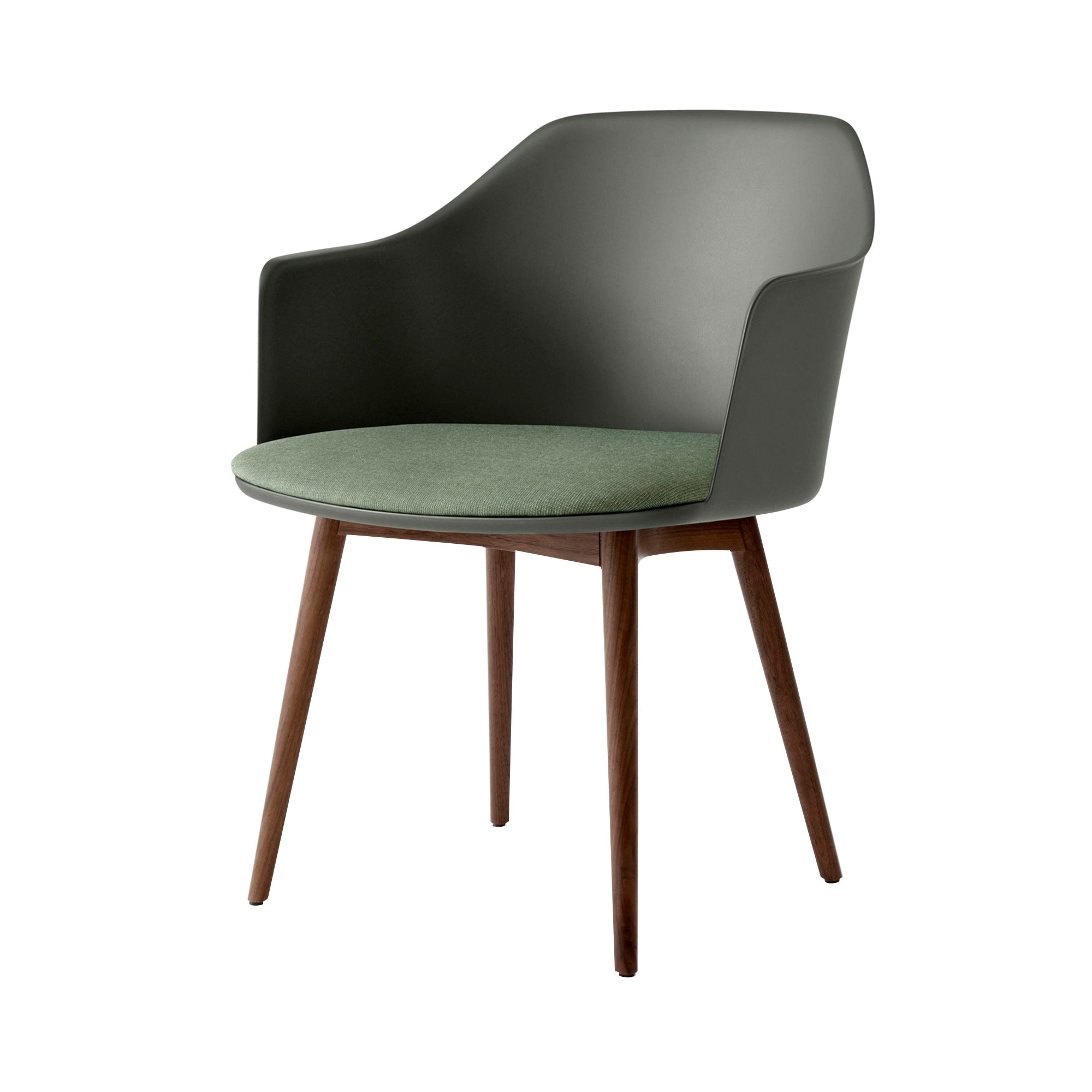 Rely Armchair: HW77 + Stone Grey + Lacquered Walnut