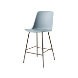 Rely Bar + Counter High Backrest Chair: HW96 + HW91 + Counter (HW91) + Light Blue + Bronzed