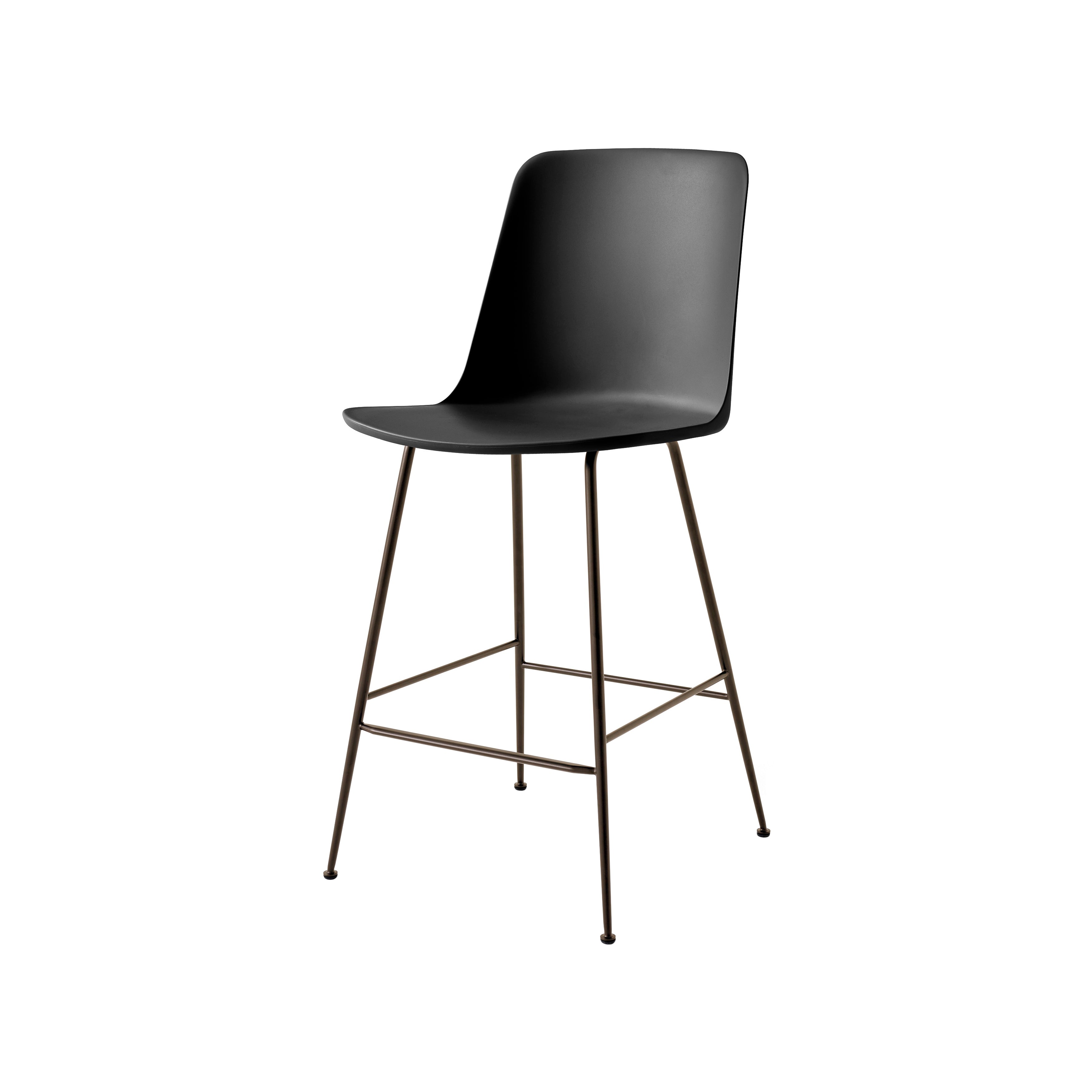 Rely Bar + Counter High Backrest Chair: HW96 + HW91 + Counter (HW91) + Black + Bronzed