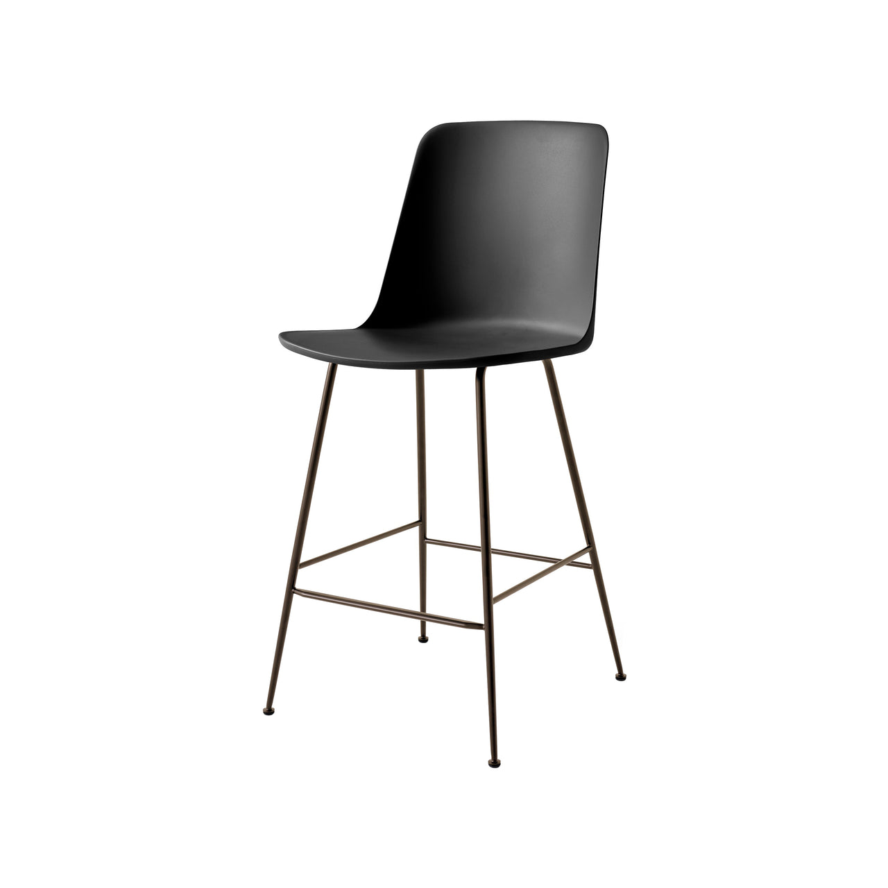Rely Bar + Counter High Backrest Chair: HW96 + HW91 + Counter (HW91) + Black + Bronzed