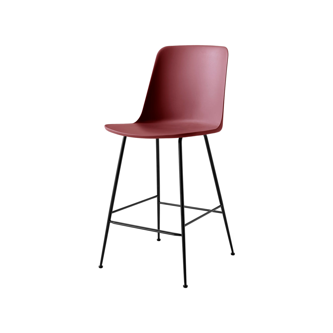 Rely Bar + Counter High Backrest Chair: HW96 + HW91 + Counter (HW91) + Red Brown + Black