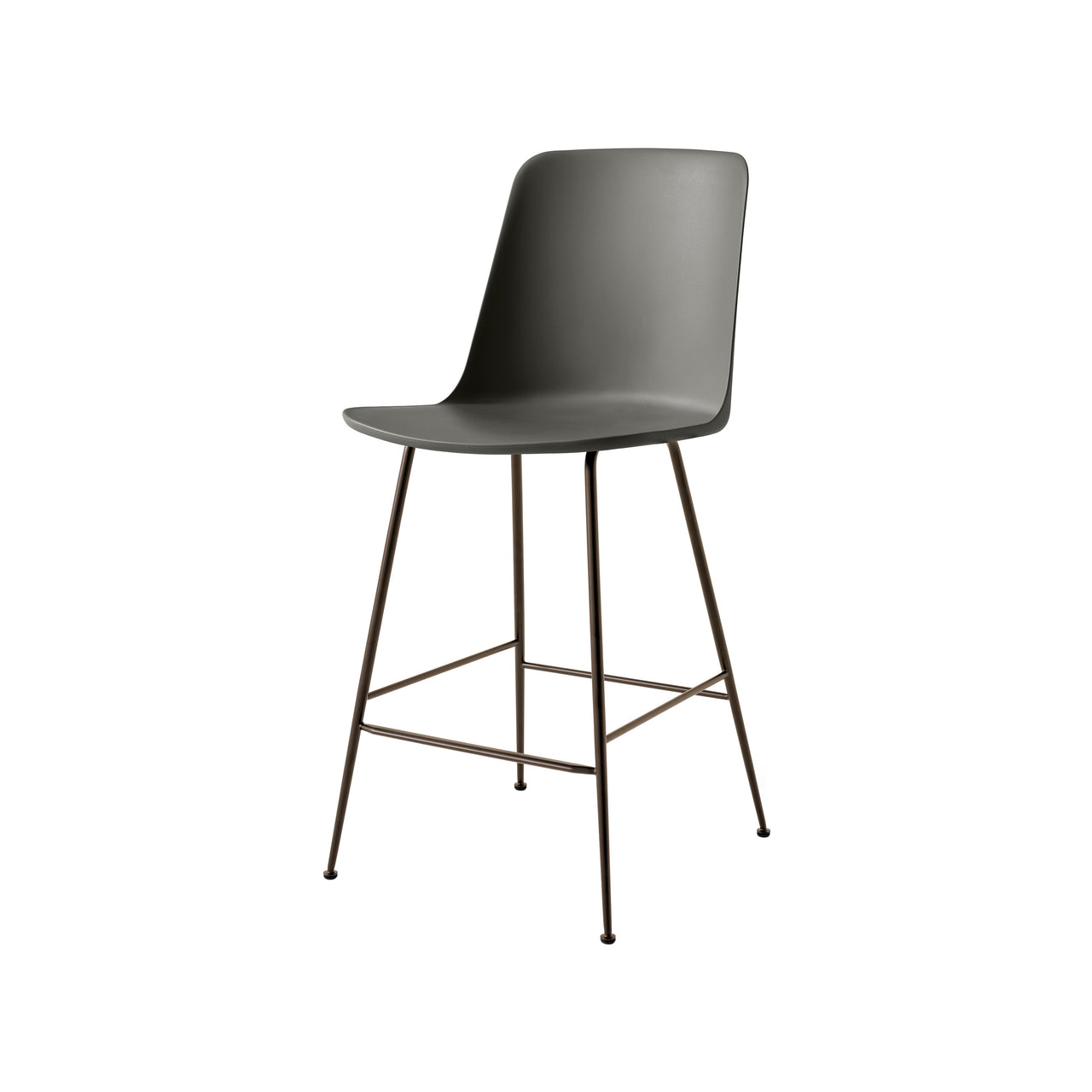 Rely Bar + Counter High Backrest Chair: HW96 + HW91 + Counter (HW91) + Stone Grey + Bronzed