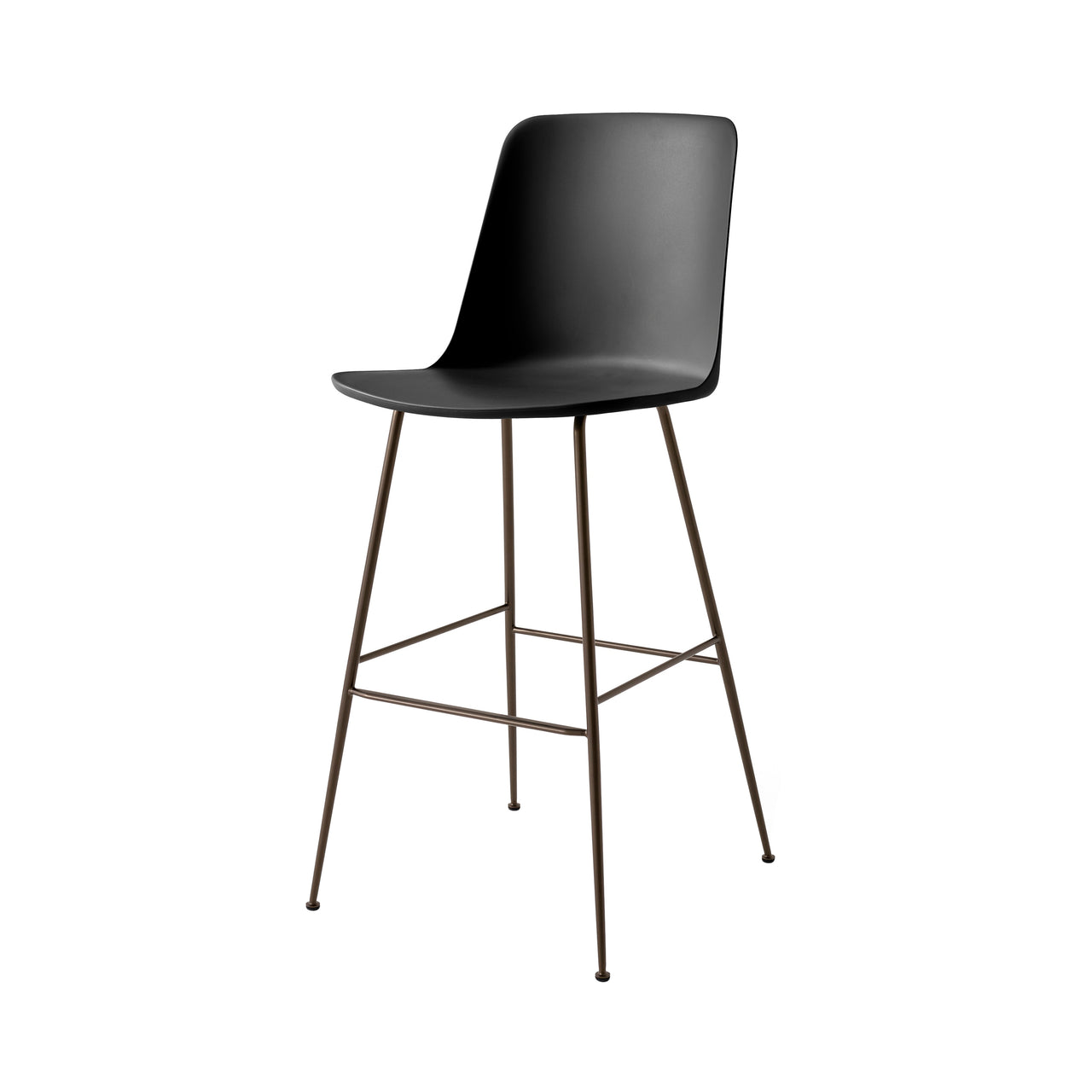 Rely Bar + Counter High Backrest Chair: HW96 + HW91 + Bar (HW96) + Black + Bronzed