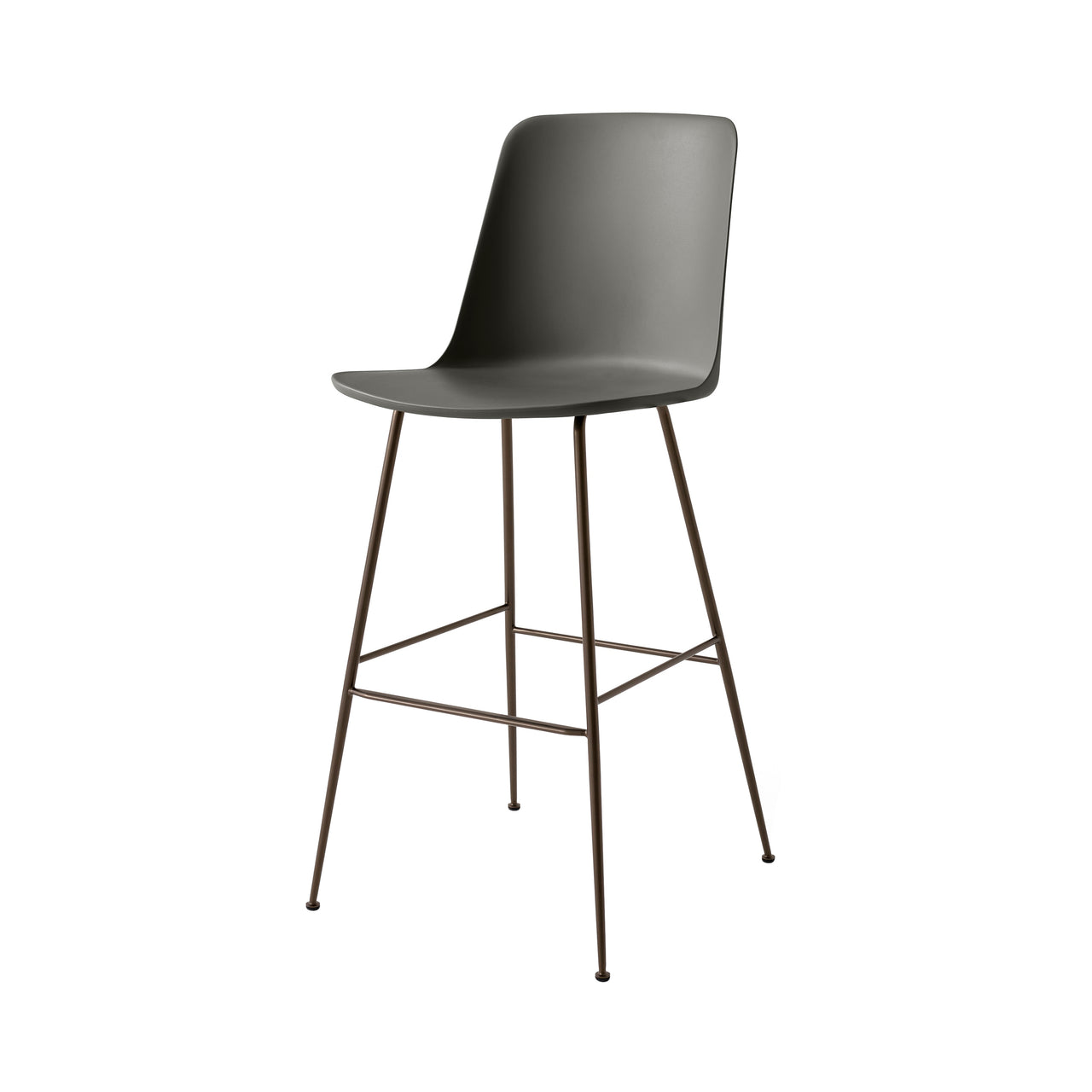 Rely Bar + Counter High Backrest Chair: HW96 + HW91 + Bar (HW96) + Stone Grey + Bronzed
